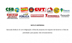 Nota à Imprensa – Bancada Sindical vê com indignação falta de proposta de reajuste do Governo Federal 3