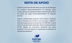 DIRETORIA-GERAL DO CEFET-MG DIVULGA NOTA EM APOIO À GREVE 1