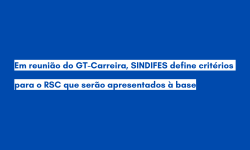 Em reunião do GT-Carreira, SINDIFES define critérios para o RSC que serão apresentados à base 4